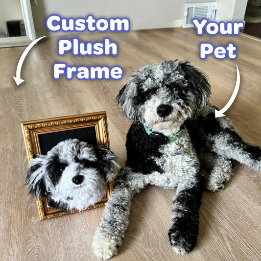 Custom Plush Pet Portraits — Handcrafted Framed Art